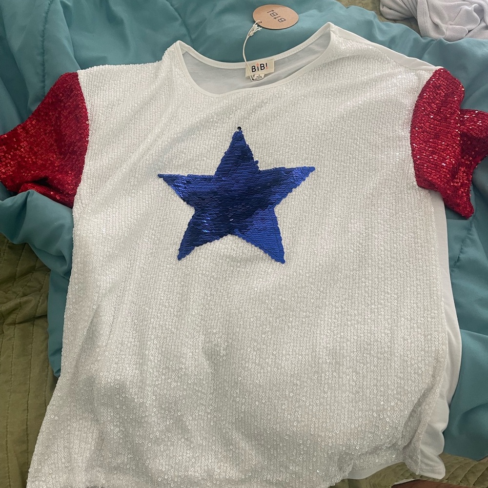Sequin star shirt
